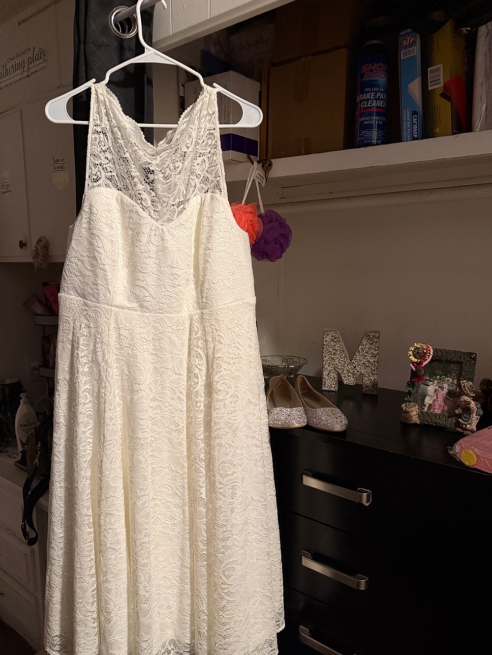 Ivory Lace A-Line Wedding Dress with Sheer Lace Bodice